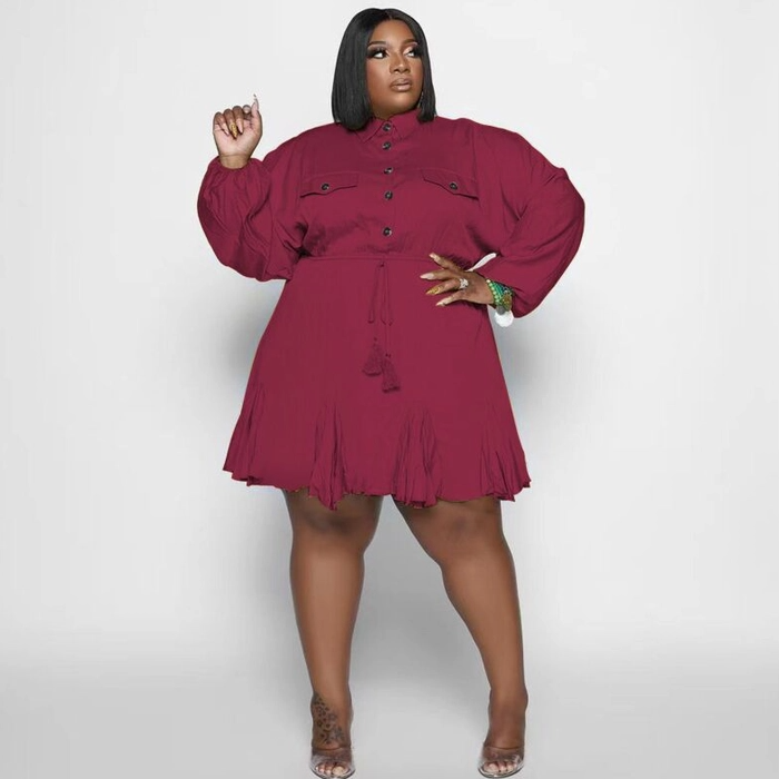 Plus Size Swing Flared Midi Dress Formal Affair Boutique