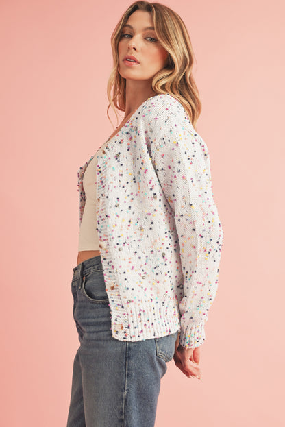 Confetti Multi Knit Cropped Cardigan