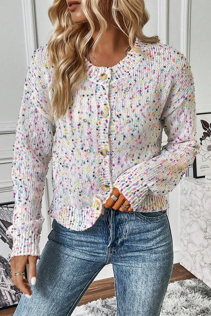 Confetti Multi Knit Cropped Cardigan