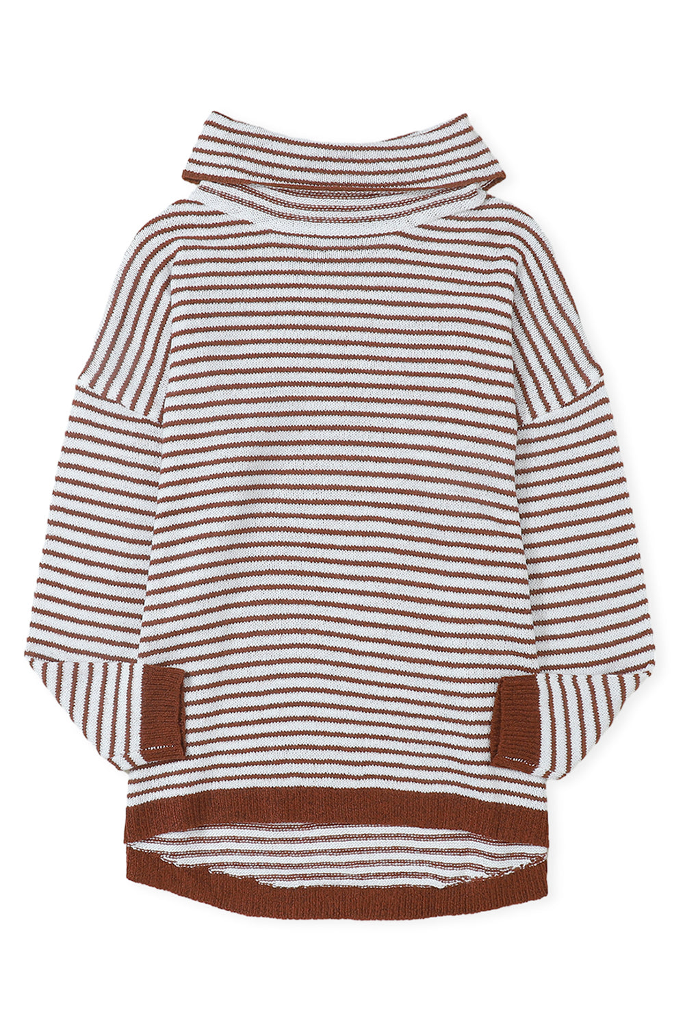 Striped Turtleneck Oversized Sweater