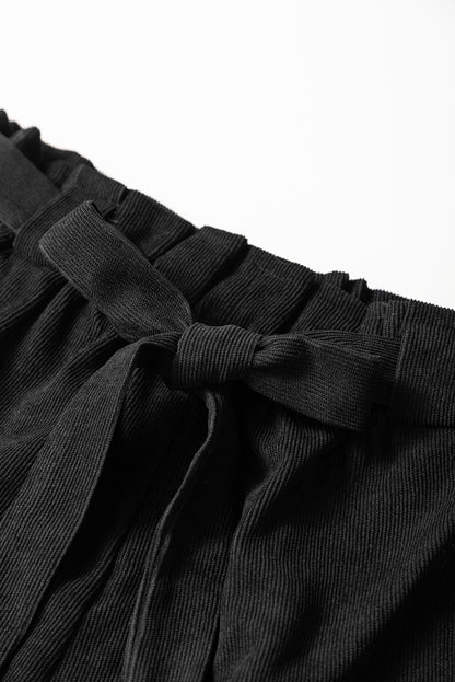 Black Cotton Blend Pocketed Knit Shorts