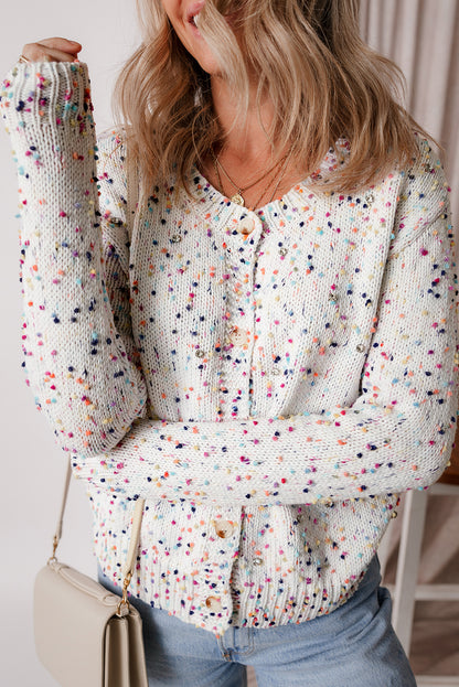 Confetti Multi Knit Cropped Cardigan