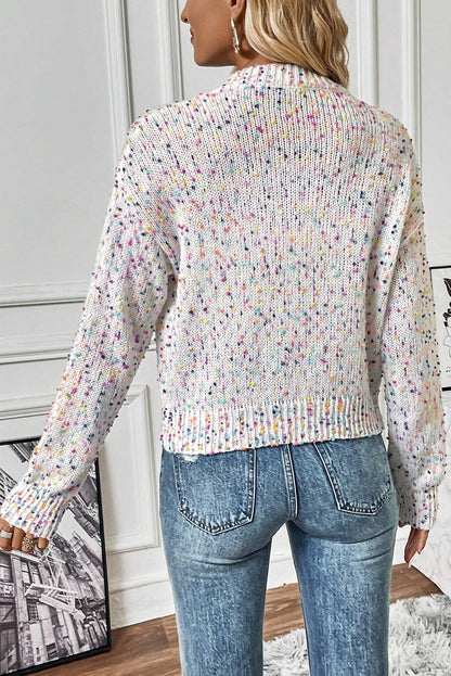 Confetti Multi Knit Cropped Cardigan