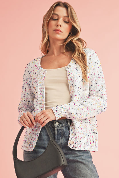 Confetti Multi Knit Cropped Cardigan