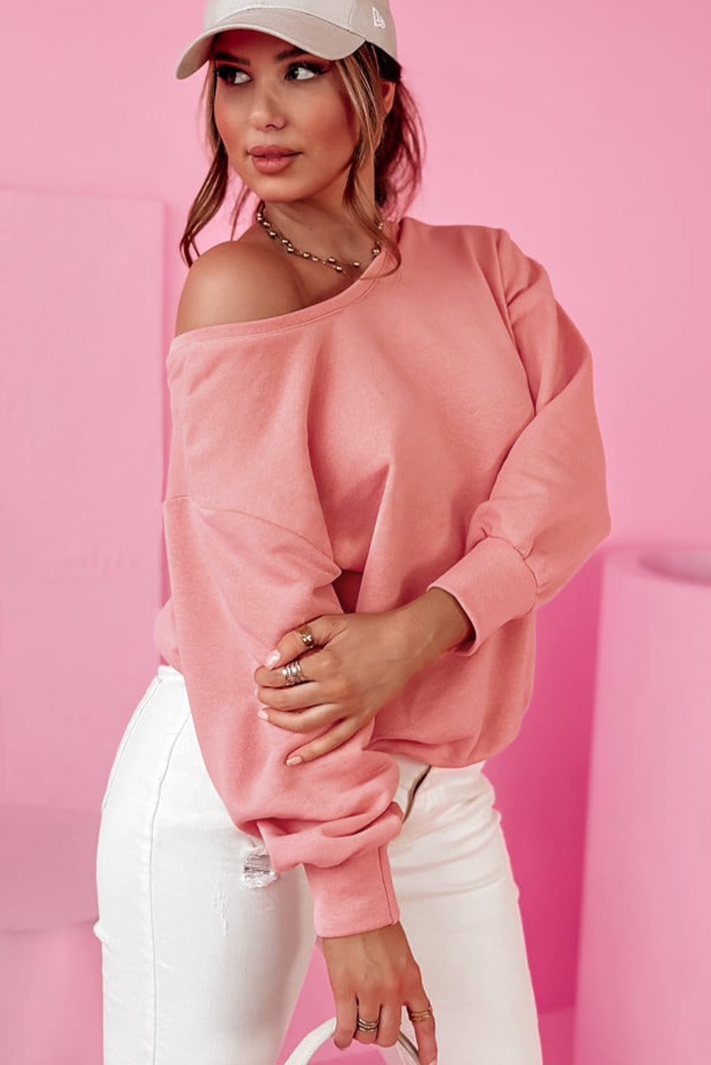 Coral Bow Back Round Neck Shirt