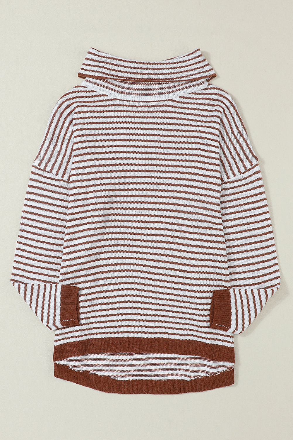 Striped Turtleneck Oversized Sweater