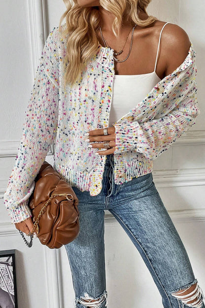 Confetti Multi Knit Cropped Cardigan