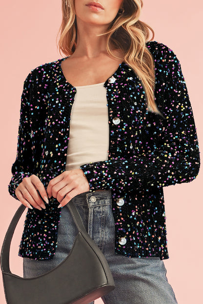 Confetti Multi Knit Cropped Cardigan