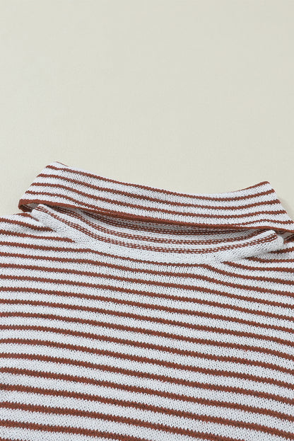 Striped Turtleneck Oversized Sweater