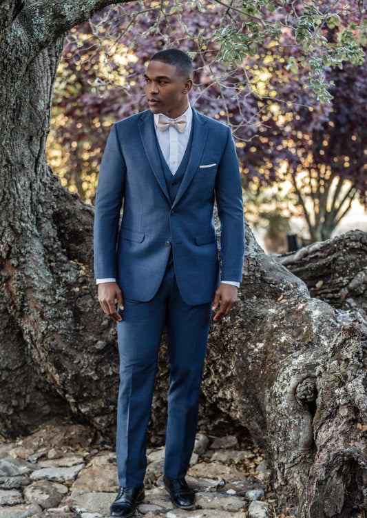 Ridge Denim Blue Suit by Allure Men