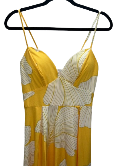 Yellow Floral Print Maxi Dress