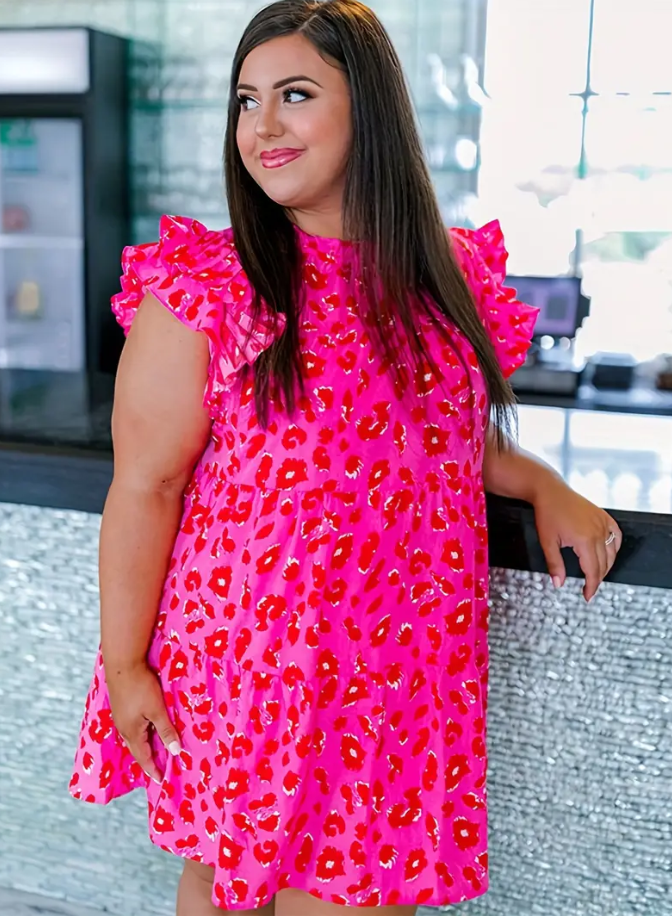 Plus Size Leopard Print Dress