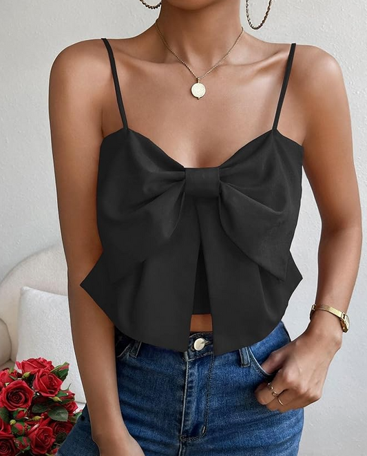 Black Bow Front Cami Top