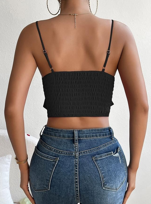 Black Bow Front Cami Top