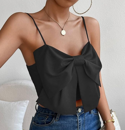 Black Bow Front Cami Top