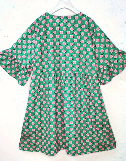 Plus Size Green Floral Dress