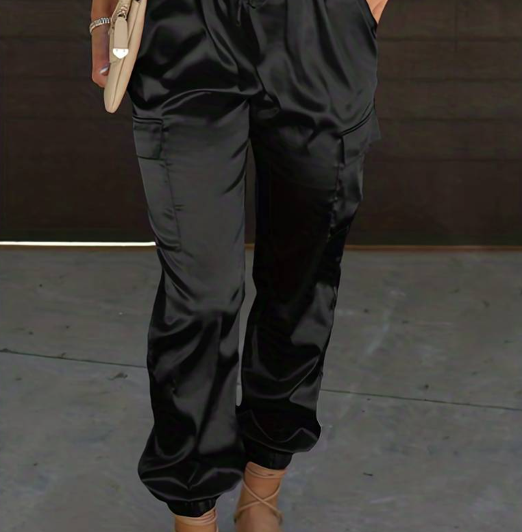 Satin jogger trousers shop