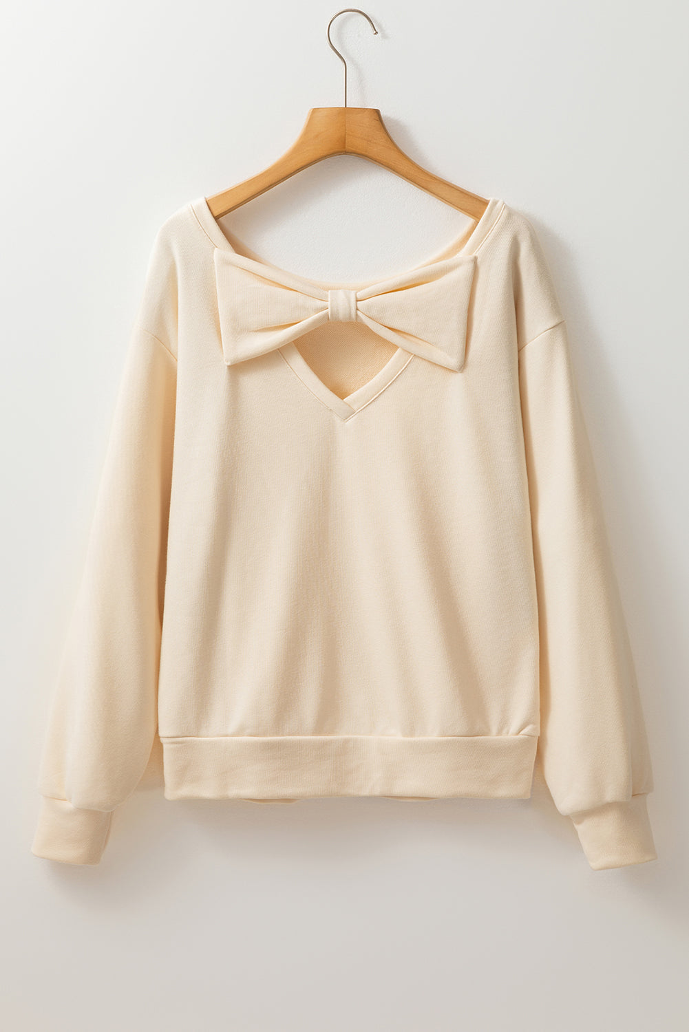 Apricot Bow Back  Round Neck Top