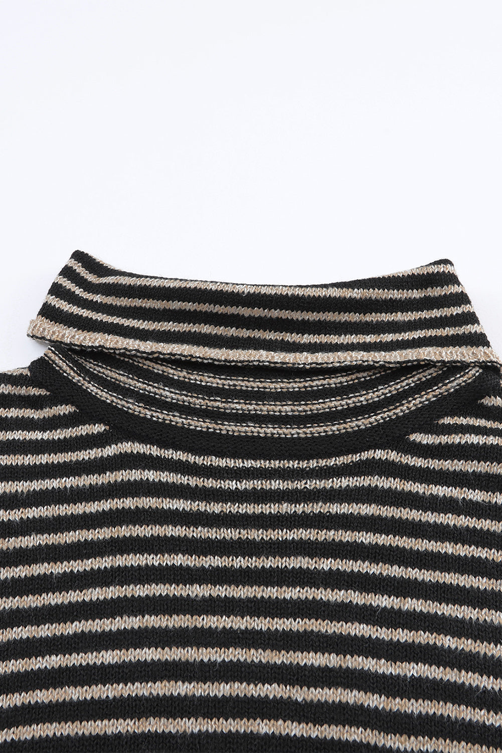 Striped Turtleneck Oversized Sweater