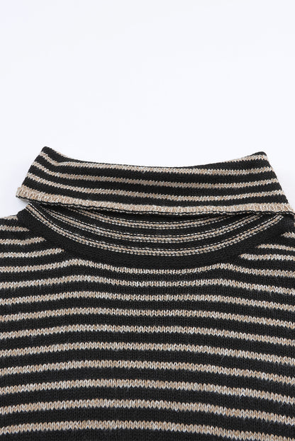 Striped Turtleneck Oversized Sweater