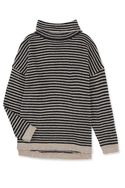 Striped Turtleneck Oversized Sweater