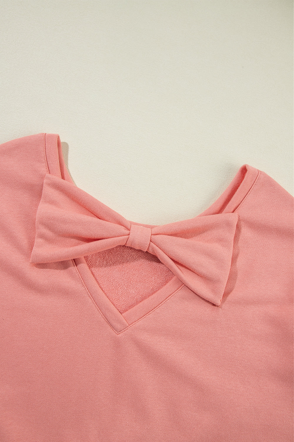 Coral Bow Back Round Neck Shirt