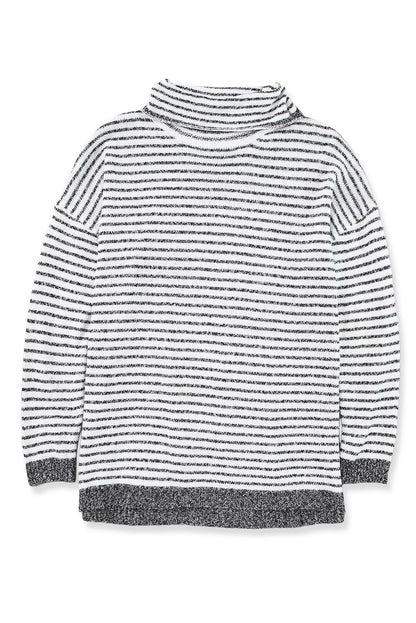 Striped Turtleneck Oversized Sweater