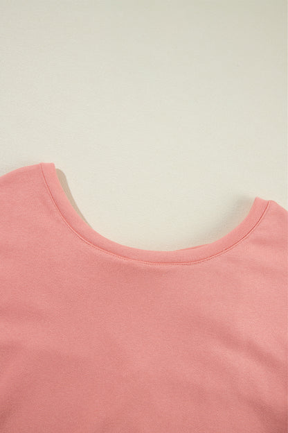 Coral Bow Back Round Neck Shirt