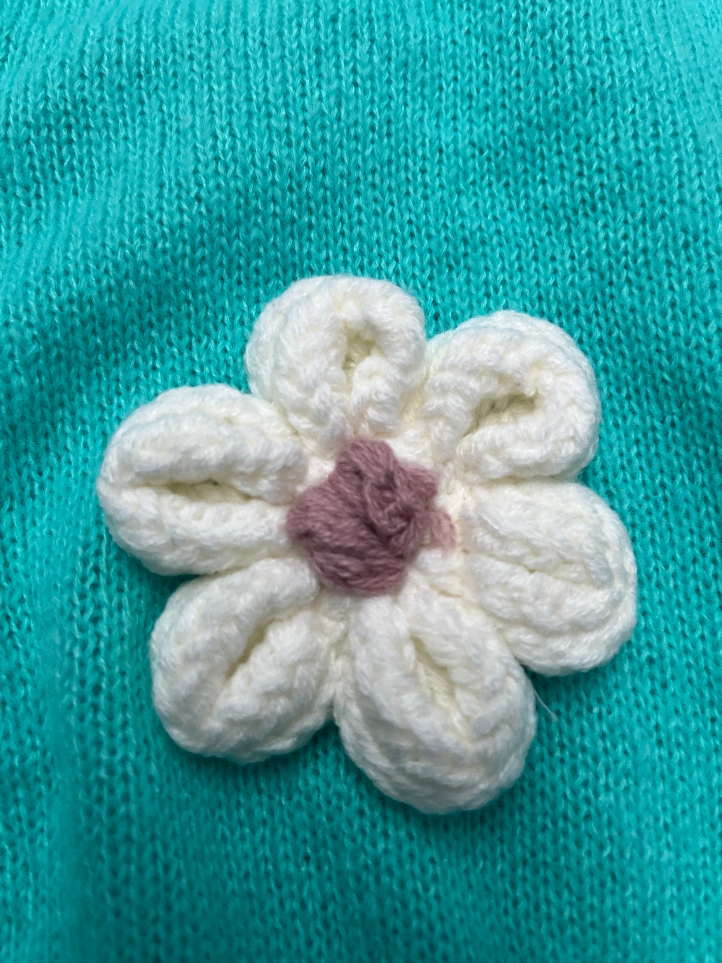 Plus Size Mint Green Flower Pattern Cardigan