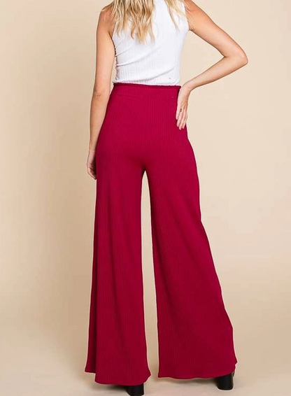 Plus Size Vivid Magenta Wide Leg Pants