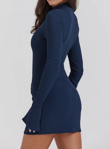 Slim Hip-Hugging Long-Sleeved Dress